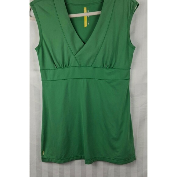 LOLE Size M Womens Green V-neck Neck Stretch Athletic Top - Picture 3 of 7